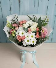 Букет цветов из:  Розы, Лизиантусы и Хризантемы #REPLACE_PRED# Североморске