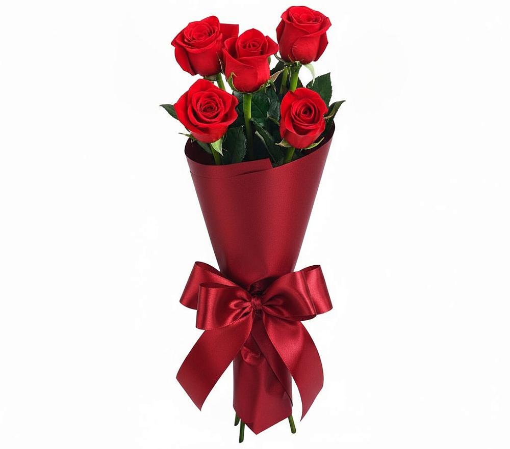 Букет 5 Красных роз Эдлесс Лав в Североморске