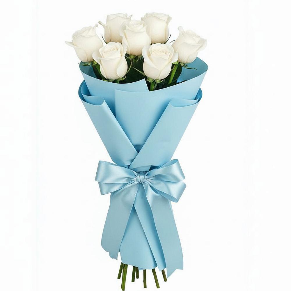 Букет 7 белых роз Проуд в Североморске