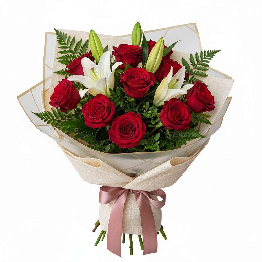 Букет цветов из: Лилии и Розы в Североморске