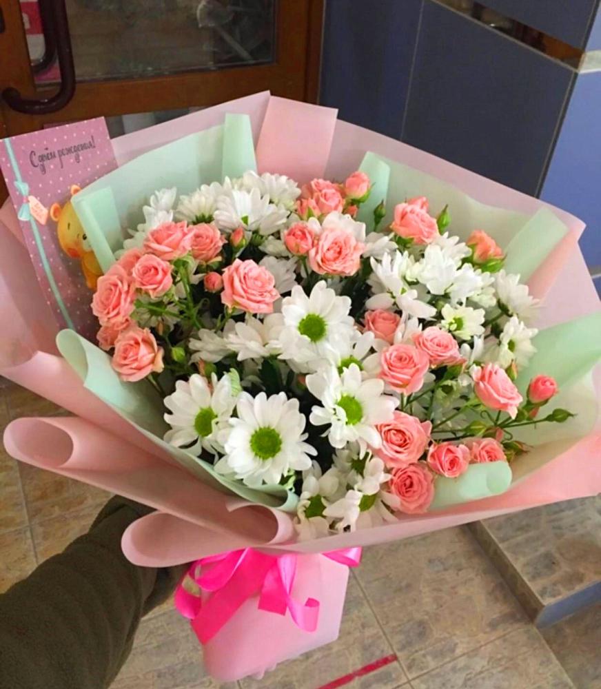 Букет цветов из: Розы и Хризантемы в Североморске