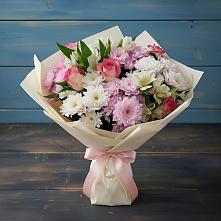 Букет цветов из:  Хризантемы, Альстромерии и Розы в Североморске