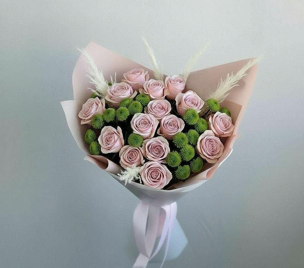 Букет цветов из: Розы и Хризантемы в Североморске