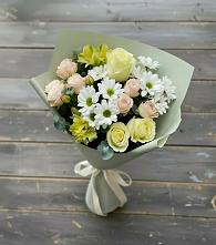 Букет цветов из:  Альстромерии, Розы и Хризантемы в Североморске