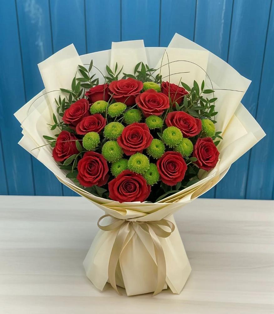 Букет цветов из: Розы и Хризантемы в Североморске