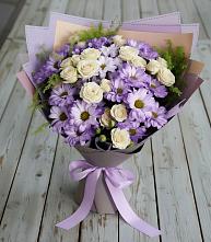 Букет цветов из:  Хризантемы и Розы в Североморске